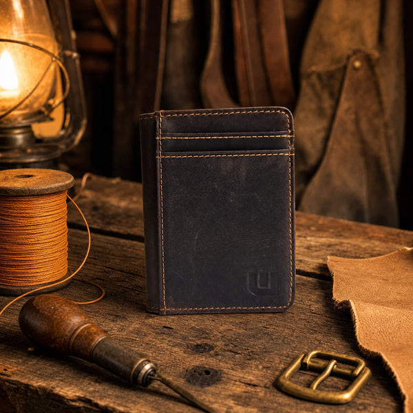 Small Leather Wallet with RFID - Heritage S Dark Brown | WALLETERAS