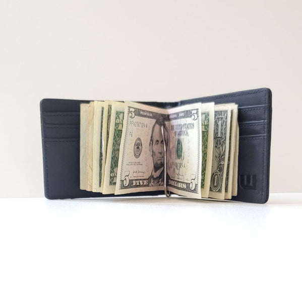 Ferrari Wrinkle-effect leather wallet with metal money clip Unisex