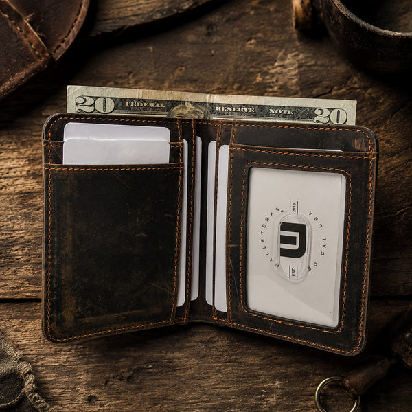 Vertical Bifold Wallet HT3-B | Leather Wallet | WALLETERAS®
