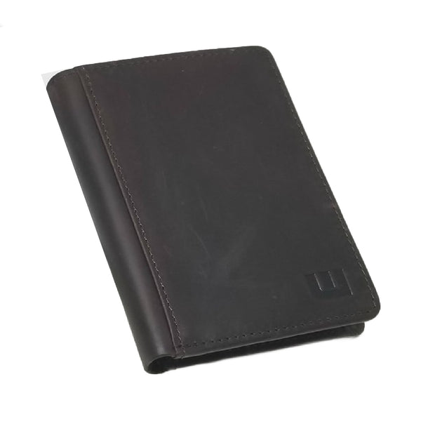 Vertical Style Bifold Wallet For Men|Crazy Horse Leather Wallet