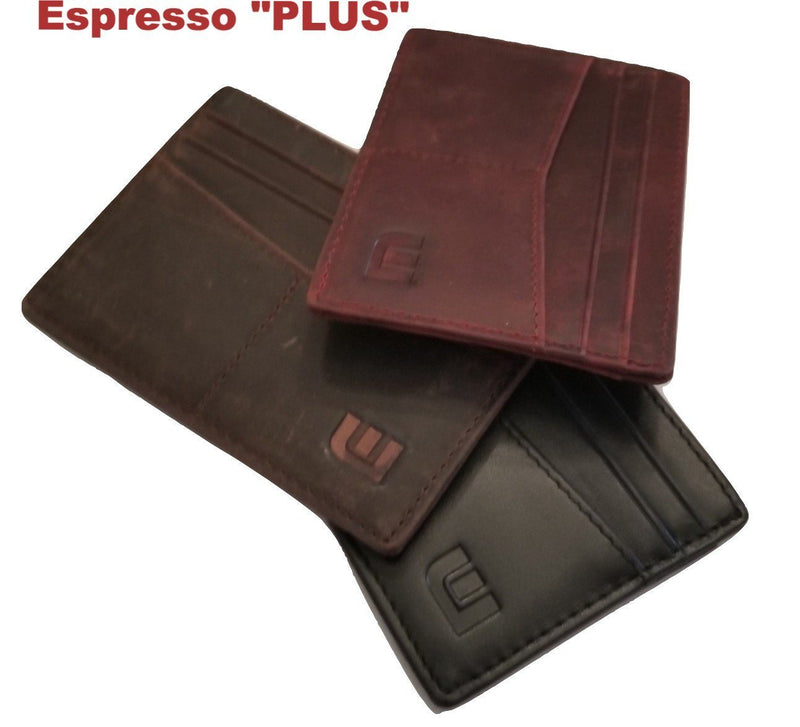 RFID Front Pocket Wallet / Card Holder with ID Window - Espresso "Plus" Credit Card Holders WALLETERAS 