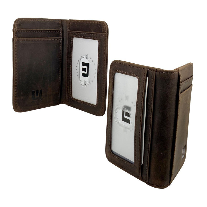 WALLETERAS - 2 ID Slim Leather Wallet with RFID Blocking - S 2ID Front Pocket Wallet WALLETERAS 