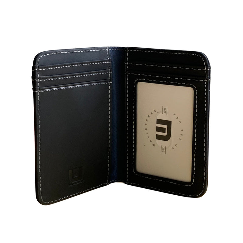 Front Pocket Leather Wallet with ID - Heritage T3 Front Pocket Wallet WALLETERAS Black 