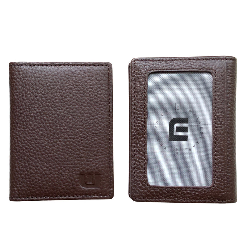 WALLETERAS Bifold Front Pocket Wallet With RFID Blocking - Americano Front Pocket Wallet WALLETERAS Mocha 2 - Outside ID 