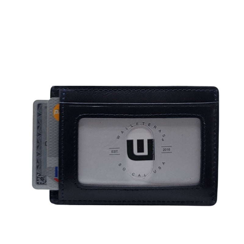 RFID Minimalist Front Pocket Wallet / Credit Card Holder with ID Window - Espresso "M" RFID Credit Card Holder WALLETERAS 