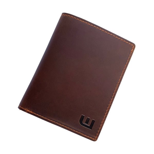 Vertical wallet - 3 flaps - Leather