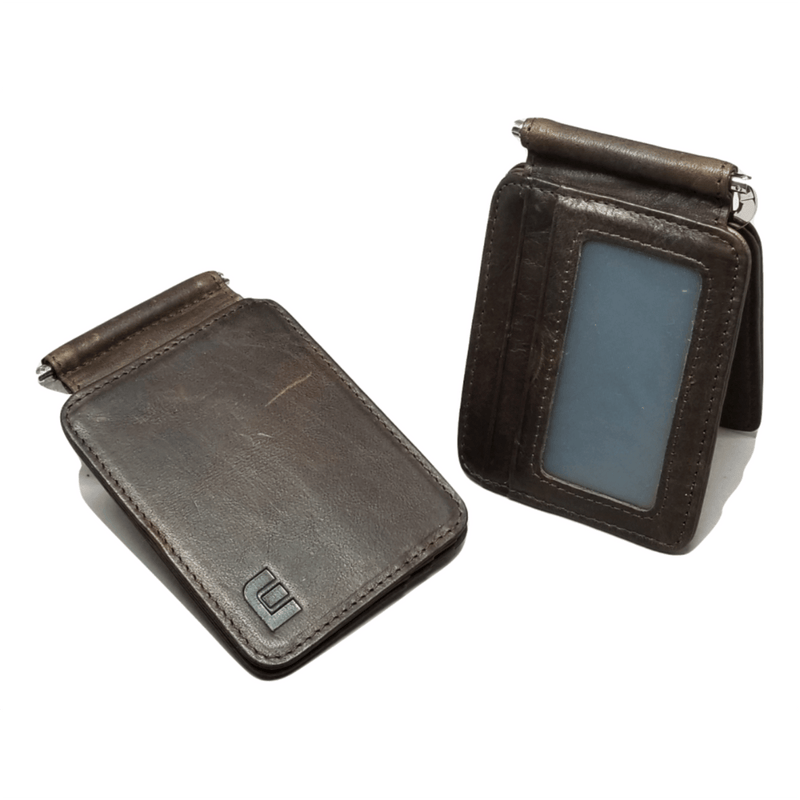 Front Pocket Wallet with Money Clip and ID Window - MC7PLUS Money Clip WALLETERAS Coffee 