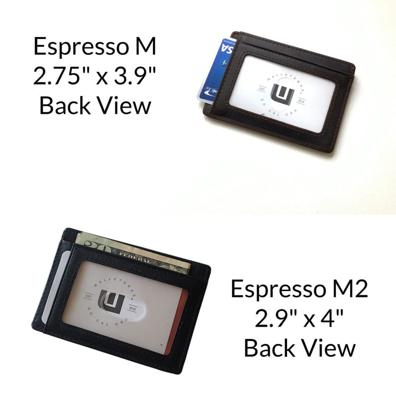 RFID Minimalist Front Pocket Wallet / Credit Card Holder with ID Window - Espresso "M" Credit Card Holder WALLETERAS 