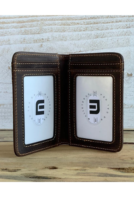 Dual ID leather Wallet with RFID Protection - WALLETERAS HT1