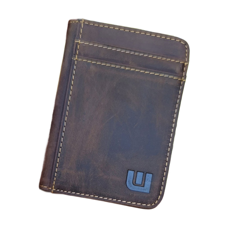Small Leather Wallet with RFID - Heritage S Dark Brown | WALLETERAS