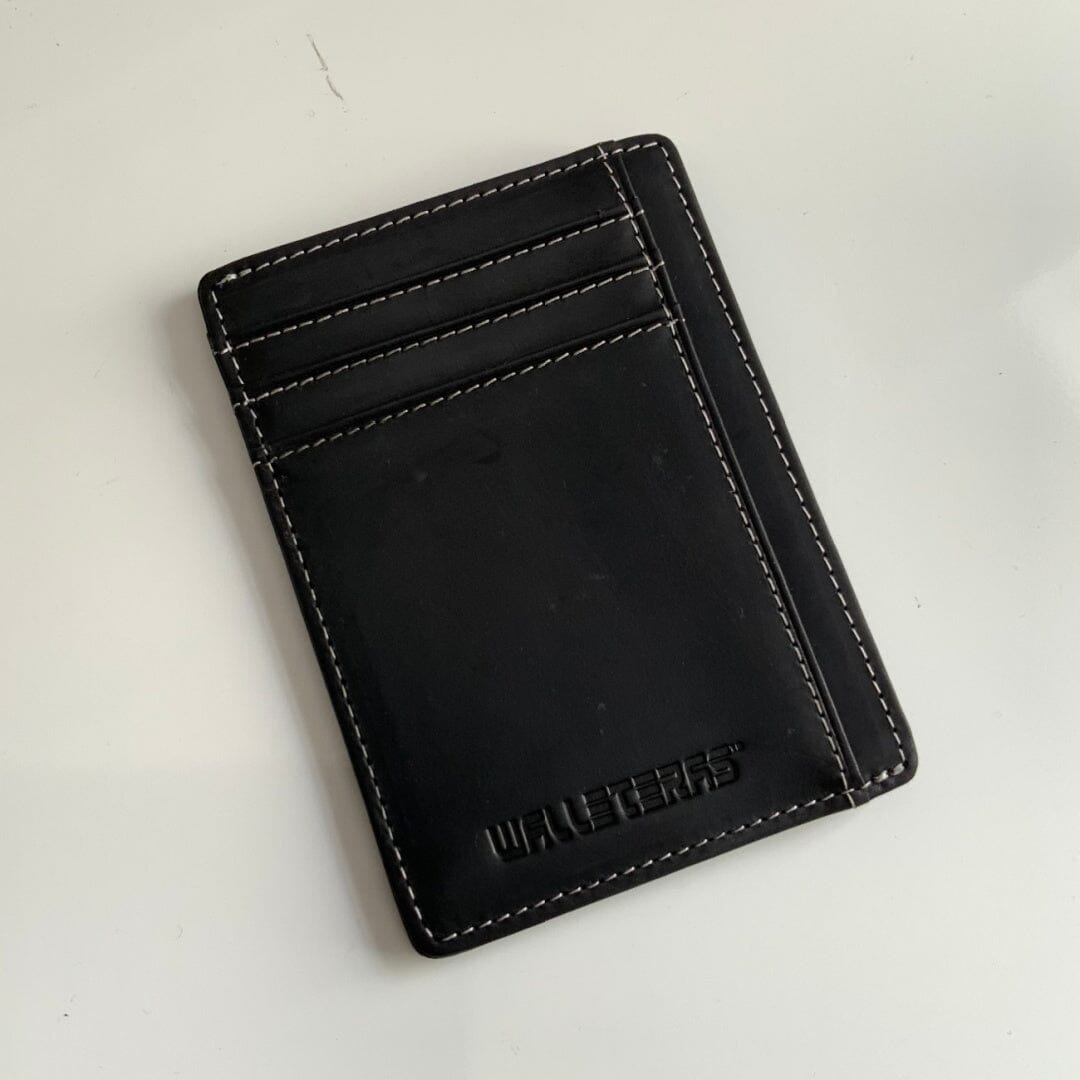 WALLETERAS® Leather Card Holders - Heritage Legacy Slim Credit Card Holders WALLETERAS Black Tall 