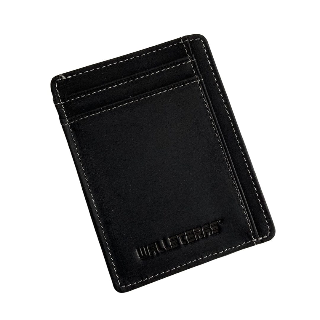 WALLETERAS® Leather Card Holders - Heritage Legacy Slim Credit Card Holders WALLETERAS Black Short 