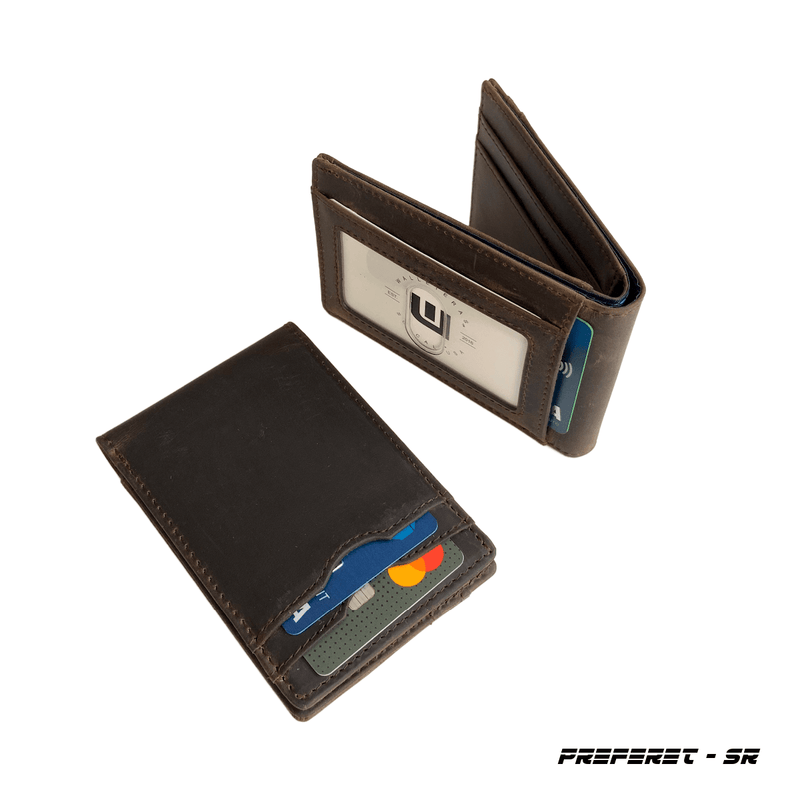 RFID High Capacity Bifold in Crazy Horse Leather - Preferet Bi-Fold Wallet WALLETERAS 