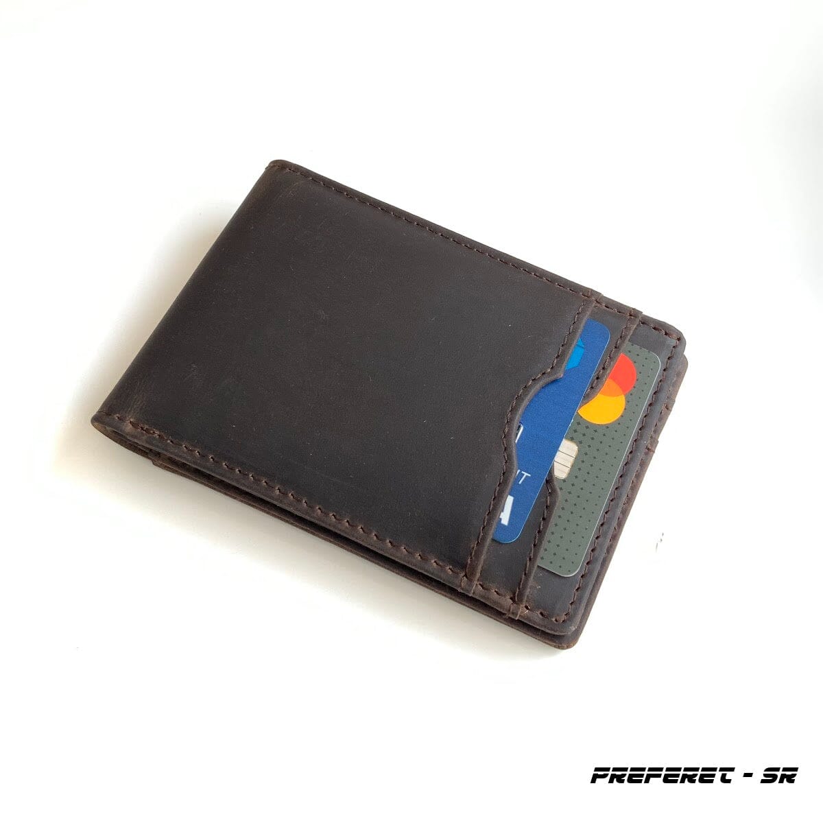 RFID High Capacity Bifold in Crazy Horse Leather - Preferet Bi-Fold Wallet WALLETERAS 