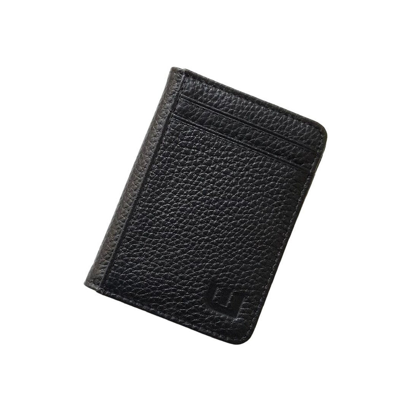 2 ID Front Pocket Leather Wallet - S2-E Pebbled / Black Pebble