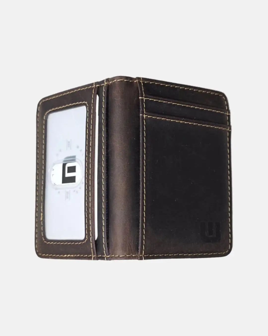 2 ID front pocket leather wallet, Heritage S2 collection, front view – WALLETERAS