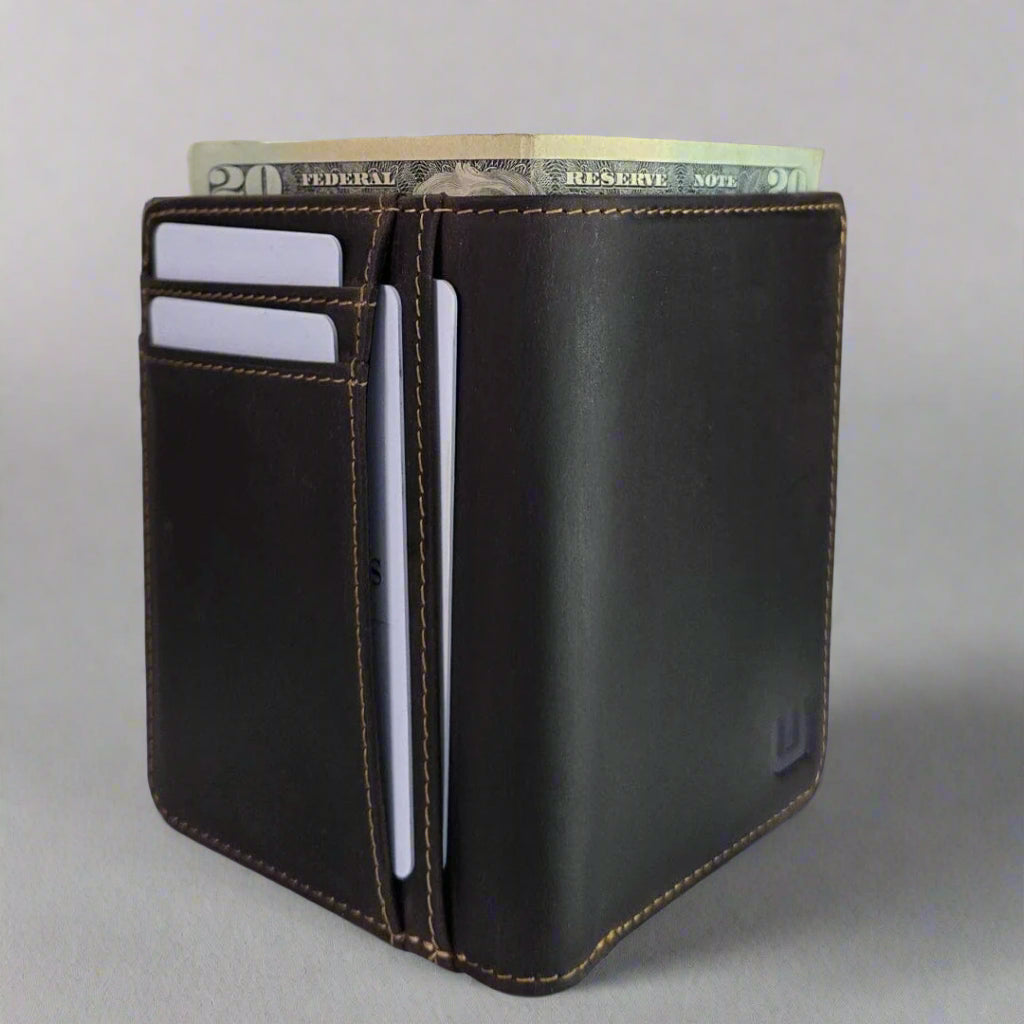 WALLETERAS Dual ID Bifold Leather Wallet - HT1-B Bi-Fold Wallet WALLETERAS 