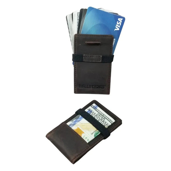 Smallest Card Holder Wallet in Dark Brown - POKET-R1 Credit Card Holder WALLETERAS 