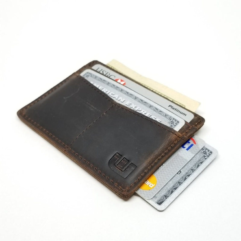 RFID Minimalist Front Pocket Wallet / Credit Card Holder with ID Window - Espresso "M" RFID Credit Card Holder WALLETERAS Coffee M 