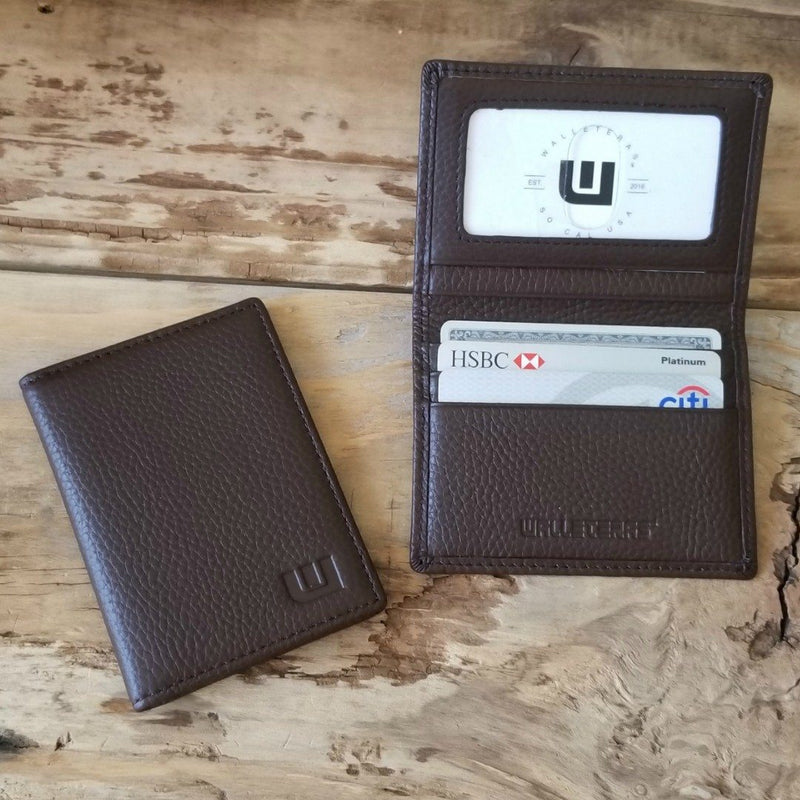 inside view bifold wallet with id window 