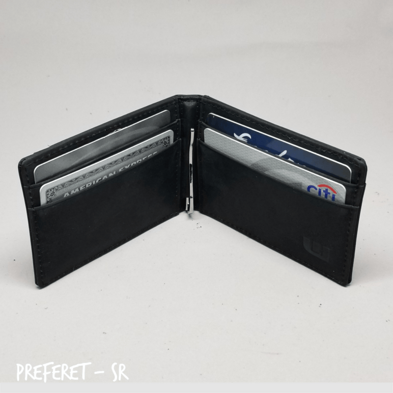 RFID Bifold Wallet With Money Clip in Crazy Horse Leather Bi-Fold Wallet WALLETERAS 