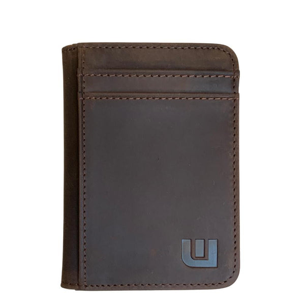 WALLETERAS - 2 ID Slim Leather Wallet with RFID Blocking - S 2ID Front Pocket Wallet WALLETERAS Coffee CHL 