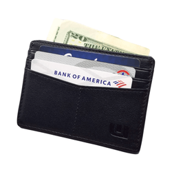 RFID Front Pocket Wallet / Card Holder with ID Window - Espresso "Plus" Credit Card Holders WALLETERAS Black 