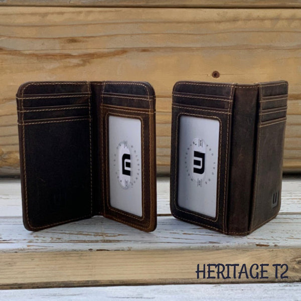 2 ID Front Pocket Leather Wallet - Heritage T2 Front Pocket Wallet WALLETERAS 