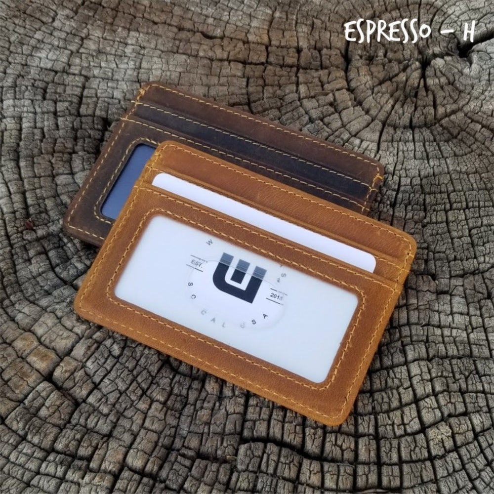 Minimalist ID Leather Wallet - Espresso H | WALLETERAS