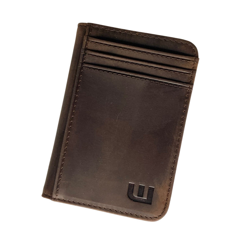 Front Pocket Leather Wallet with ID - Heritage T3 Front Pocket Wallet WALLETERAS Espresso 