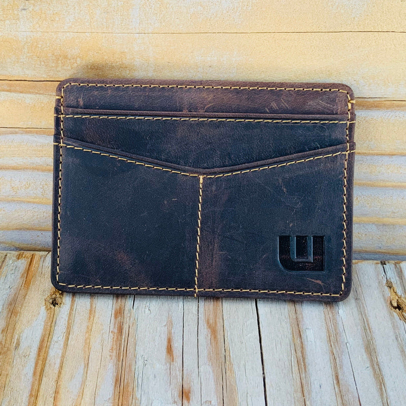Minimalist ID Leather Wallet - Espresso H Credit Card Holders WALLETERAS Dark Coffee 