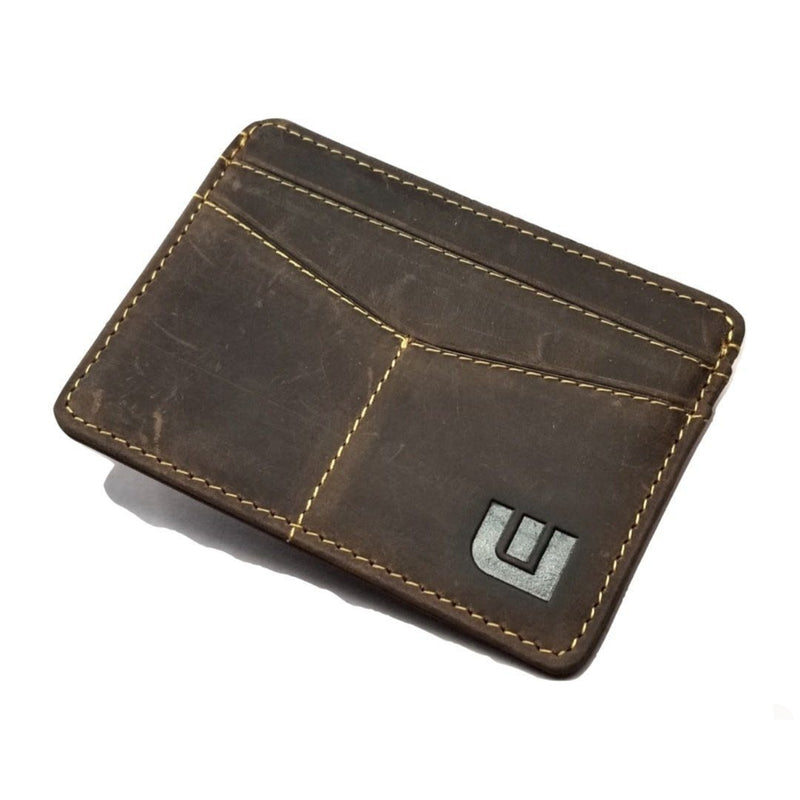 Minimalist ID Leather Wallet - Espresso H Credit Card Holders WALLETERAS Dark Coffee 
