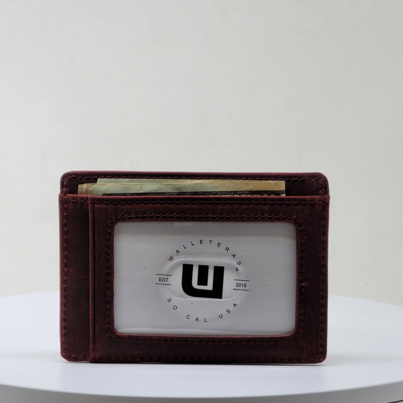 RFID Front Pocket Wallet / Card Holder w/ ID Window - Espresso