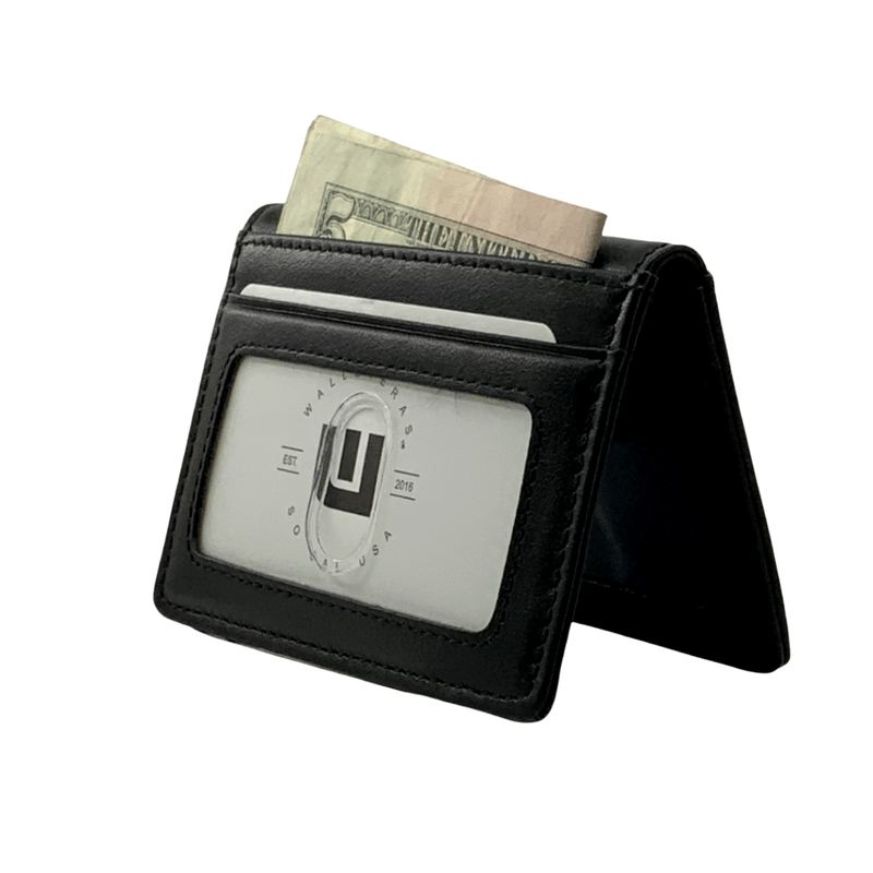 wallet with outer ID window black