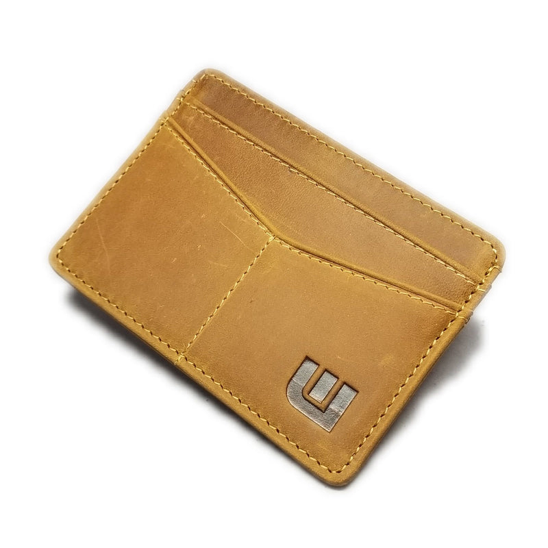 Minimalist ID Leather Wallet - Espresso H Credit Card Holders WALLETERAS Camel 