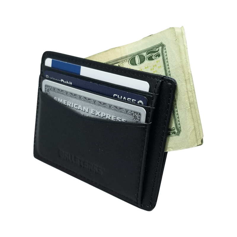 RFID Front Pocket Wallet and Card Holder - Otto RFID Credit Card Holder WALLETERAS Black - Open 