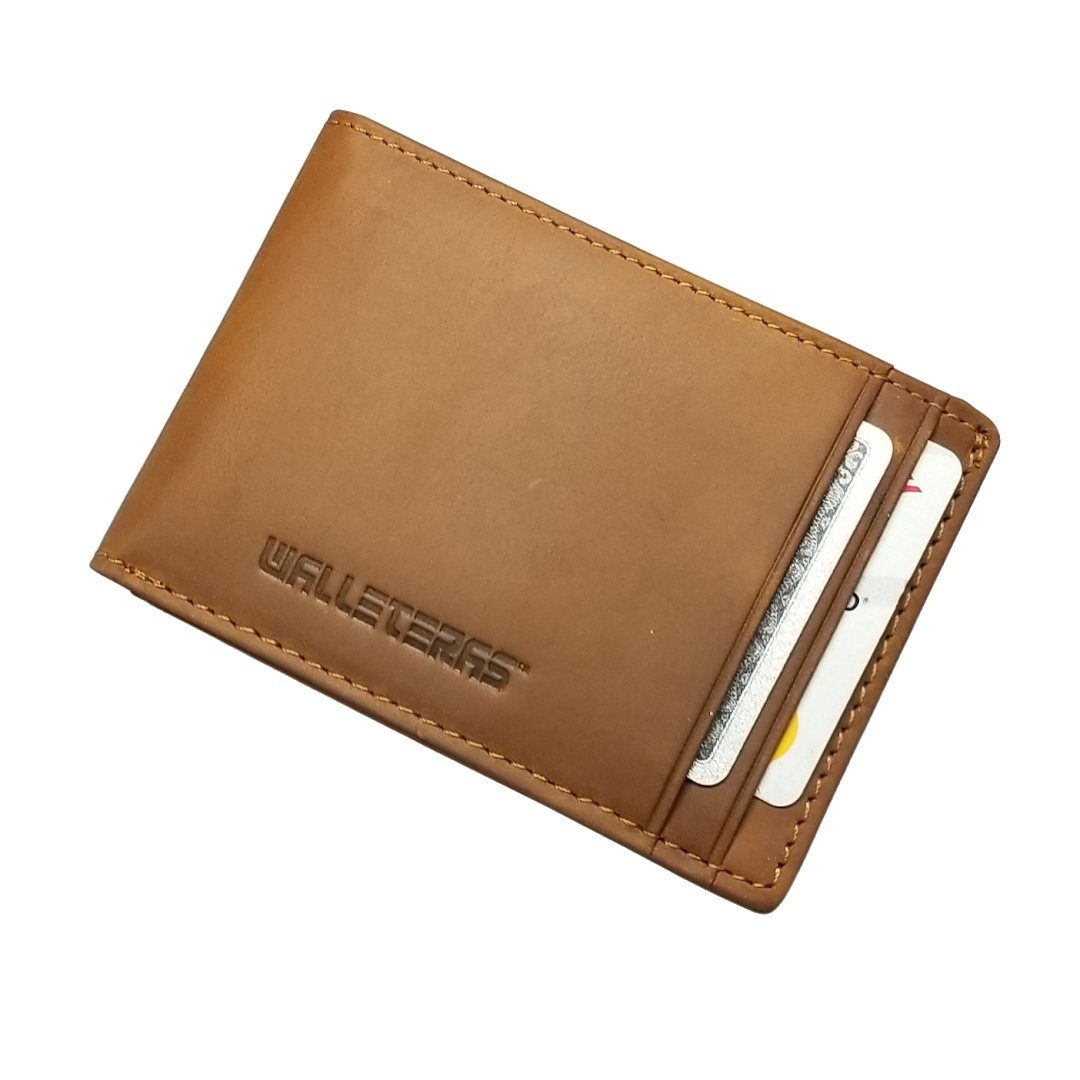 RFID High Capacity Bifold in Crazy Horse Leather / Dark Brown - Preferet RFID Blocking Bi-Fold wallet WALLETERAS 