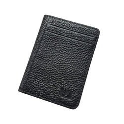 2 ID Front Pocket Leather Wallet - S2-E Front Pocket Wallet WALLETERAS Top Grain Pebbled Black 