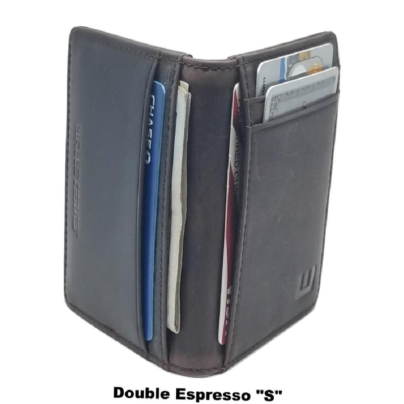 Front Pocket Wallet with RFID in Crazy Horse Leather - Double Espresso Front Pocket Wallet WALLETERAS 