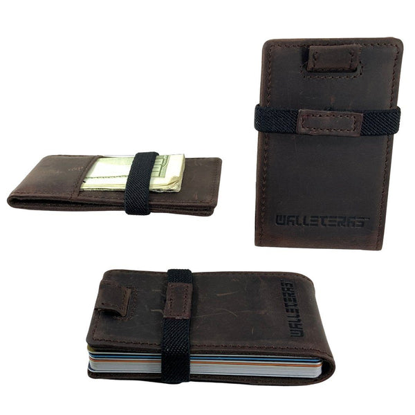 Smallest Card Holder Wallet in Dark Brown - POKET-R1 Credit Card Holders WALLETERAS 