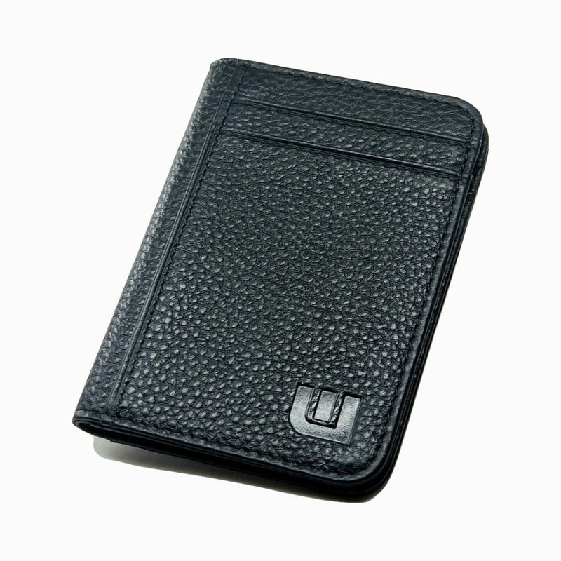 WALLETERAS Slim Bifold Front Pocket Wallet with ID Window - S/ID RFID BiFold Front Pocket Wallet WALLETERAS S/ID Black Pebble