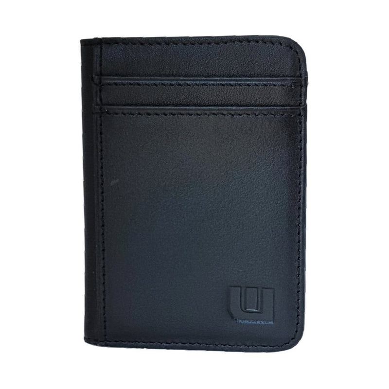 WALLETERAS Slim Bifold Front Pocket Wallet with ID Window - S/ID RFID BiFold Front Pocket Wallet WALLETERAS S/ID Black Top Grain