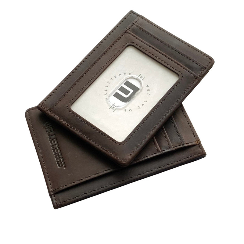 RFID Leather Card Holder with ID and Cash Pocket - DEC Credit Card Holder WALLETERAS 