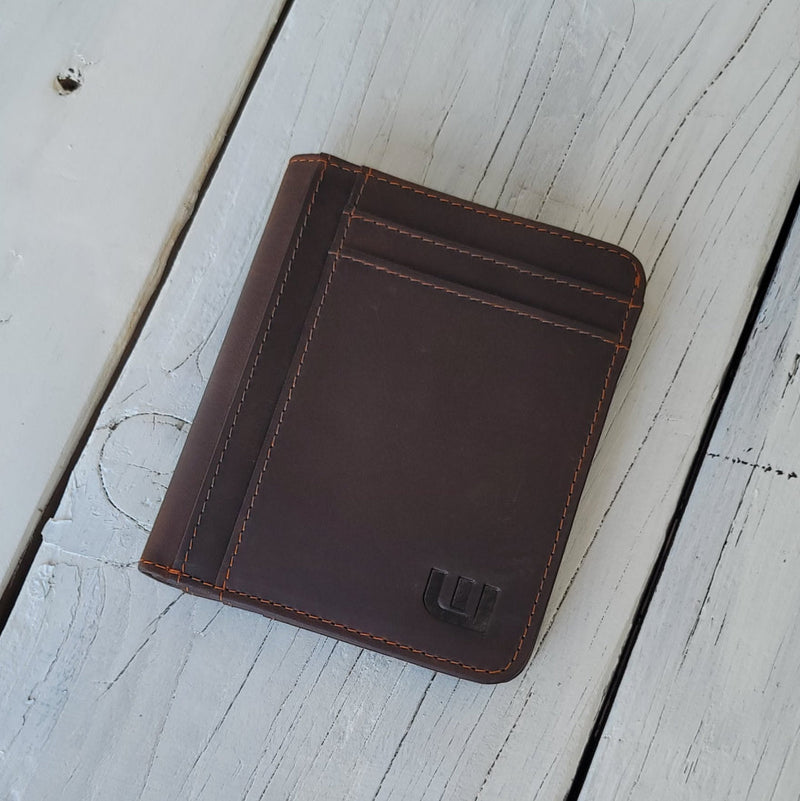 WALLETERAS Two ID Brown Leather Wallet - Heritage TX2 RFID Bifold Leather Wallet WALLETERAS 