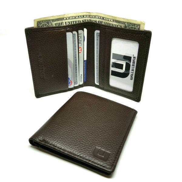 BiFold Pebble Leather Wallet with RFID Blocking in Dark Brown Bi-Fold wallet WALLETERAS 