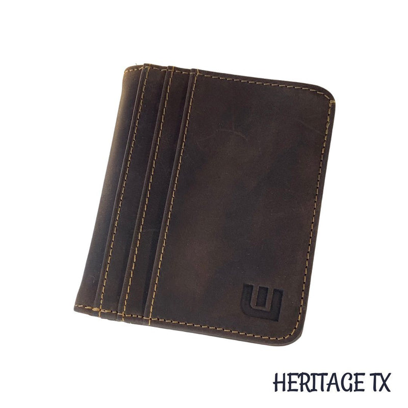Two ID Bifold Leather Wallet - Heritage TX Bi-Fold wallet WALLETERAS 