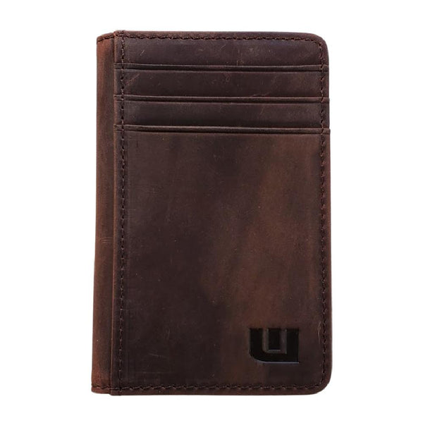 WALLETERAS RFID Bifold ID Wallet with A Money Clip - Brown Black / Money Clip - SR