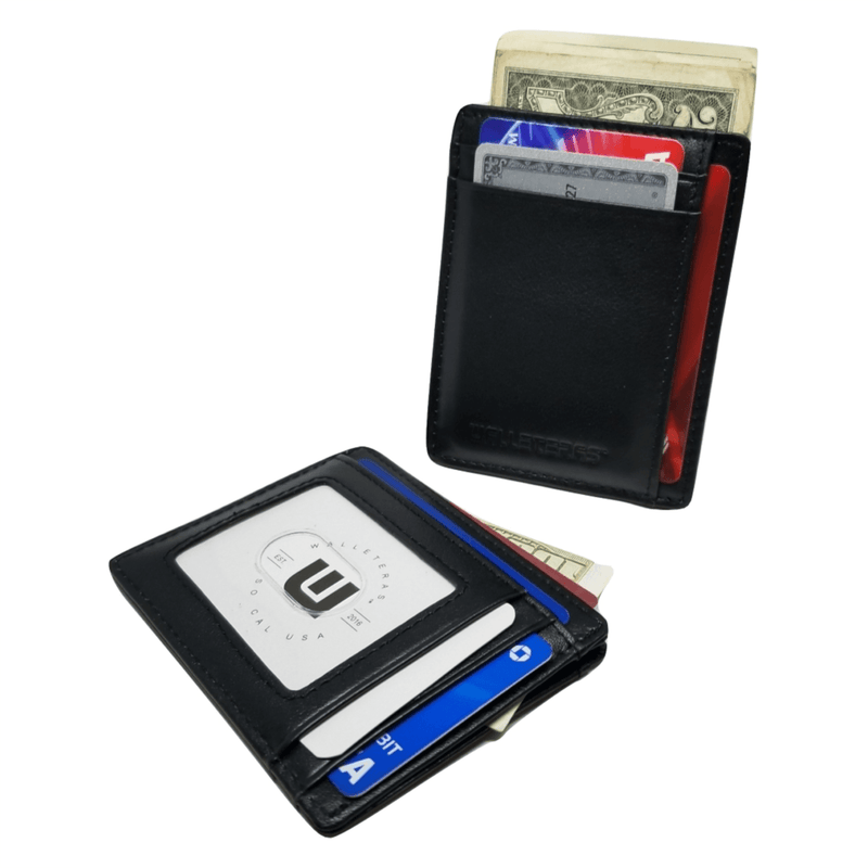 Genuine Softleather Credit Card Holder Wallet - 20 Clear Plastic Pockets - 4 Further Card Slots- Popper Fastening (Red) by Ras Wallets