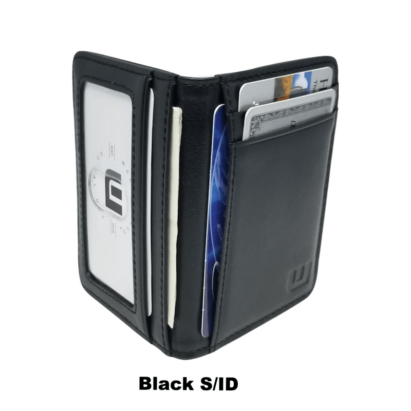 black front pocket wallet outside view 