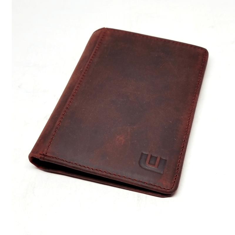 Vertical Style RFID Bifold in Crazy Horse Leather 